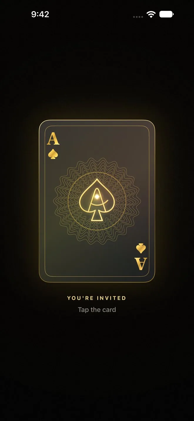 Ace on iPhone: the Ace of Spades invitation card